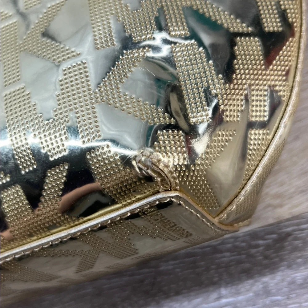 9865 Michael Kors Metallic Gold Patent Tote with Chain Handles 257499865 - Picture 11 of 14